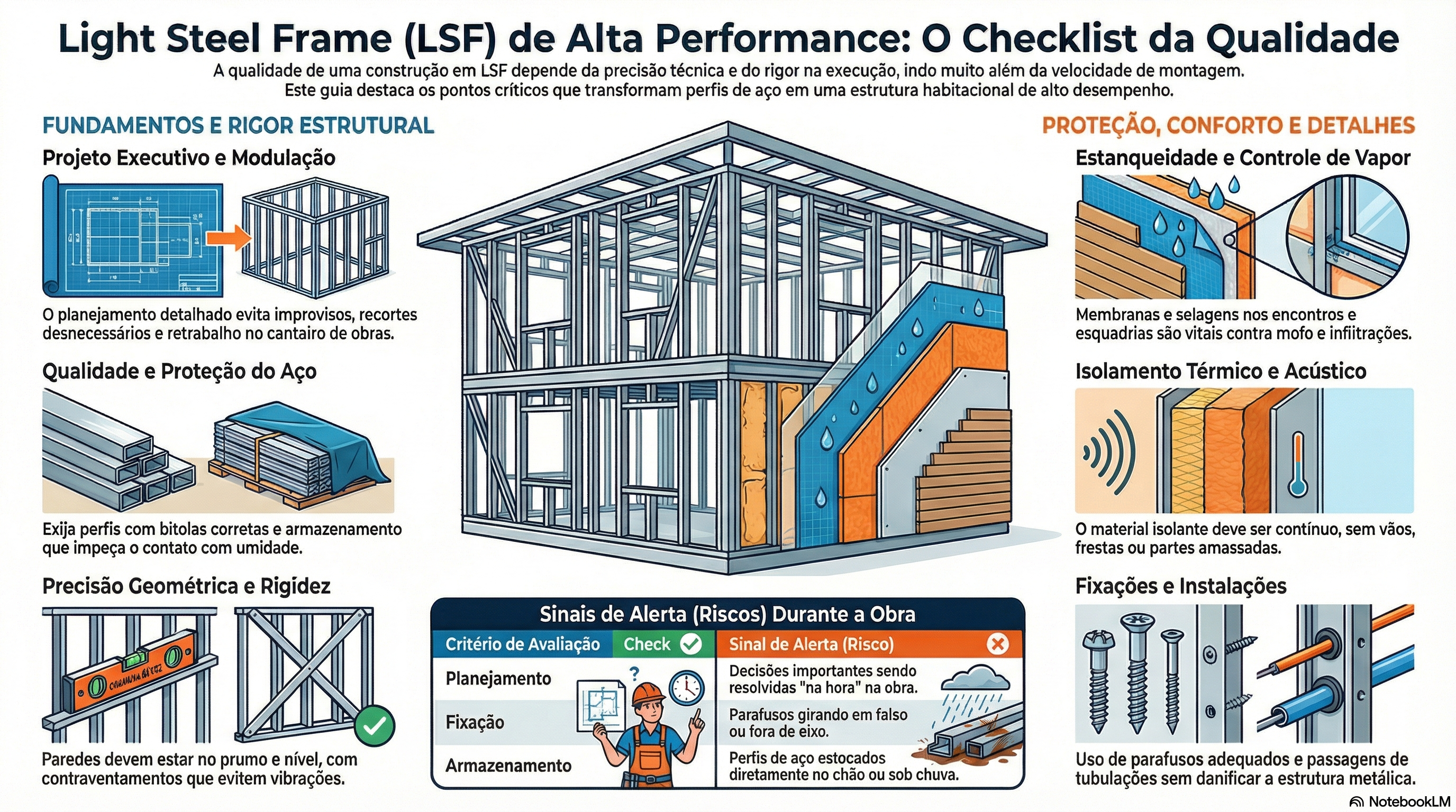Infográfico: Checklist de qualidade LSF de alta performance